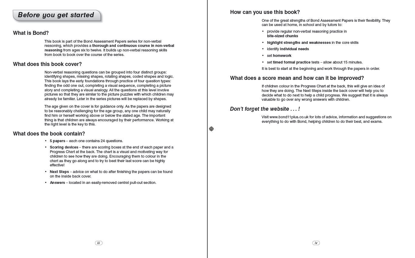Bond 11+: Non-verbal Reasoning: Assessment Papers: 6-7 Years - The English Bookshop Kuwait