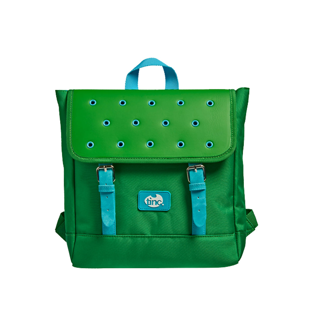 Buds Satchel Backpack - Green with Blue - Tinc - The English Bookshop