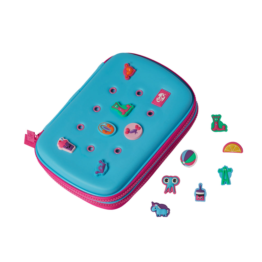 Tinc Buds Double-Decker Hardtop Pencil Case - Blue - Tinc - The English Bookshop