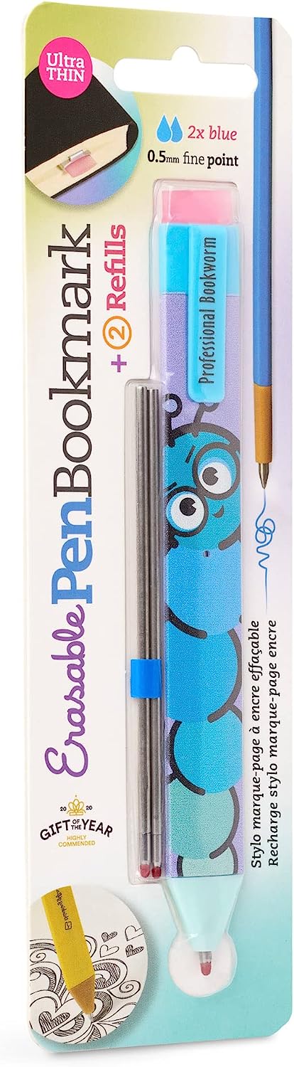 Pen Bookmark Bookworm with Refills - The English Bookshop Kuwait