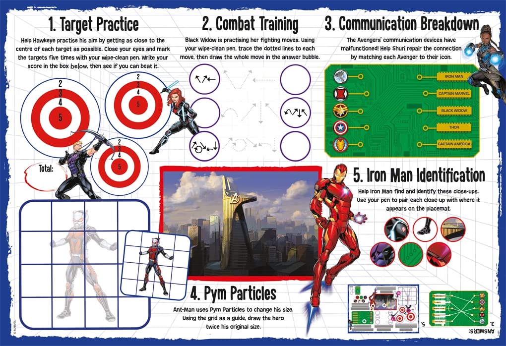 Marvel Avengers: Wipe-clean Activity Placemats