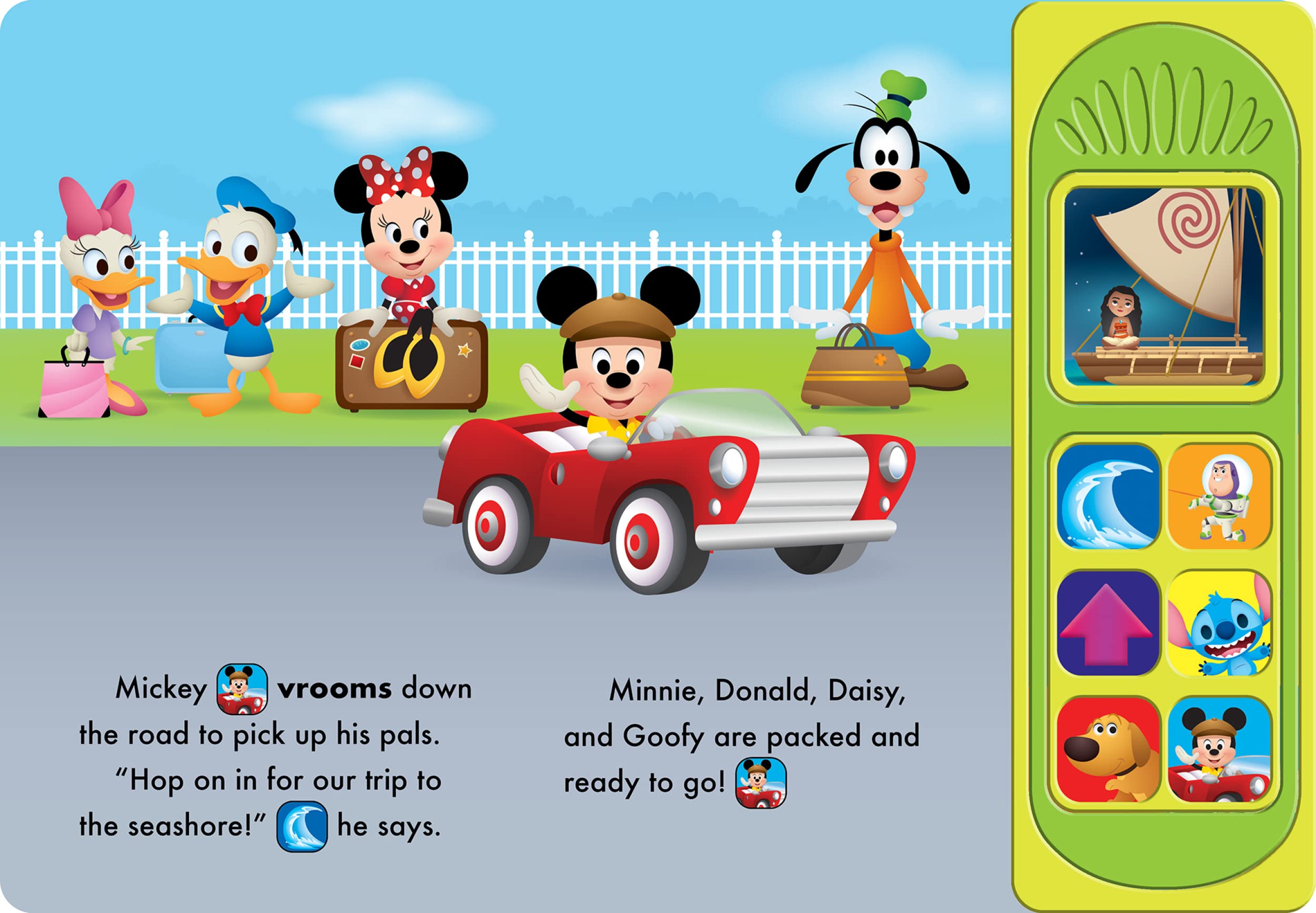 Disney Baby Mickey Mouse, Buzz Lightyear, Moana, and More! – Friends on the Go! 7-Button Sound Book - The English Bookshop Kuwait