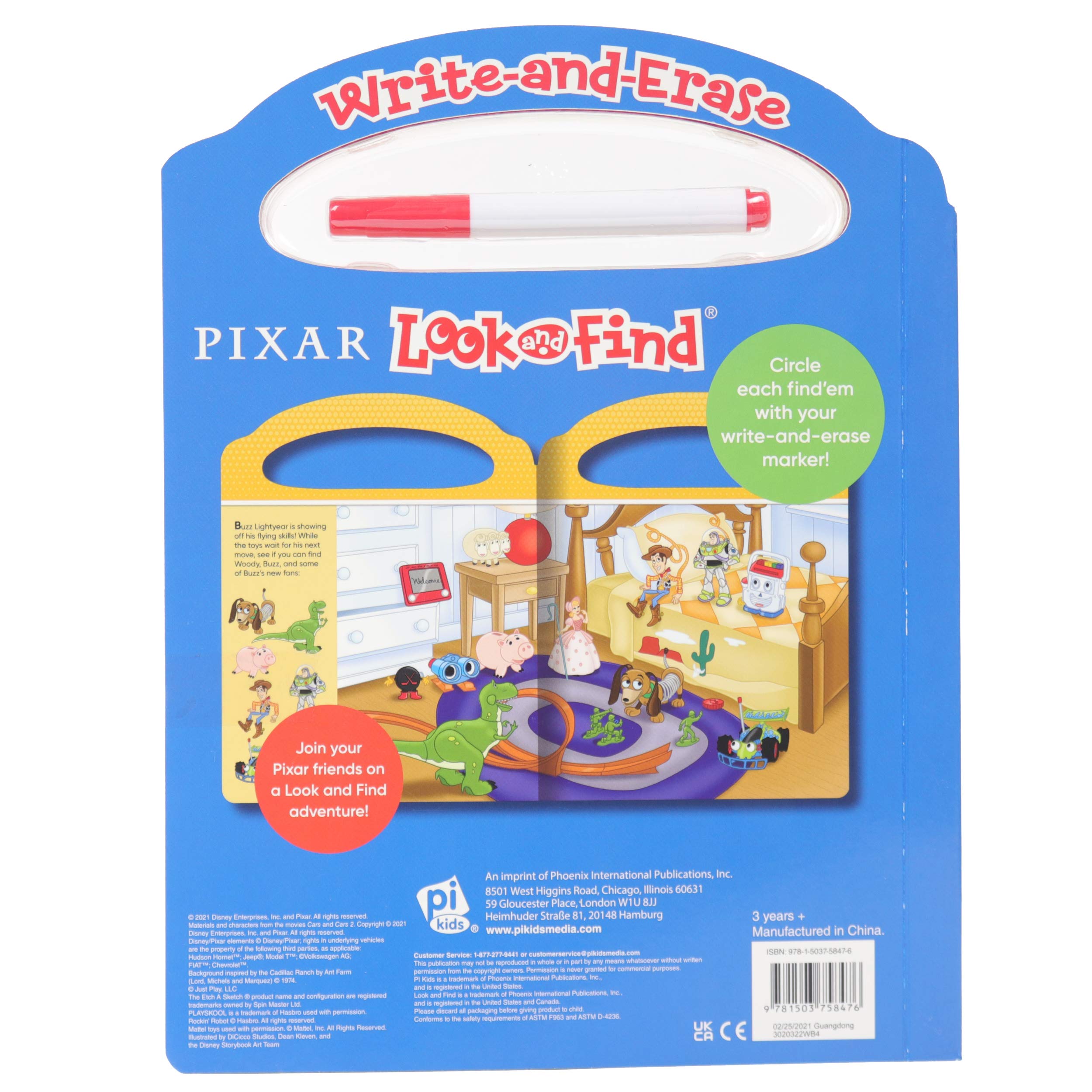 Disney Pixar Toy Story, Cars, and More! - Write-and-Erase Look and Find Wipe Clean Board - The English Bookshop Kuwait