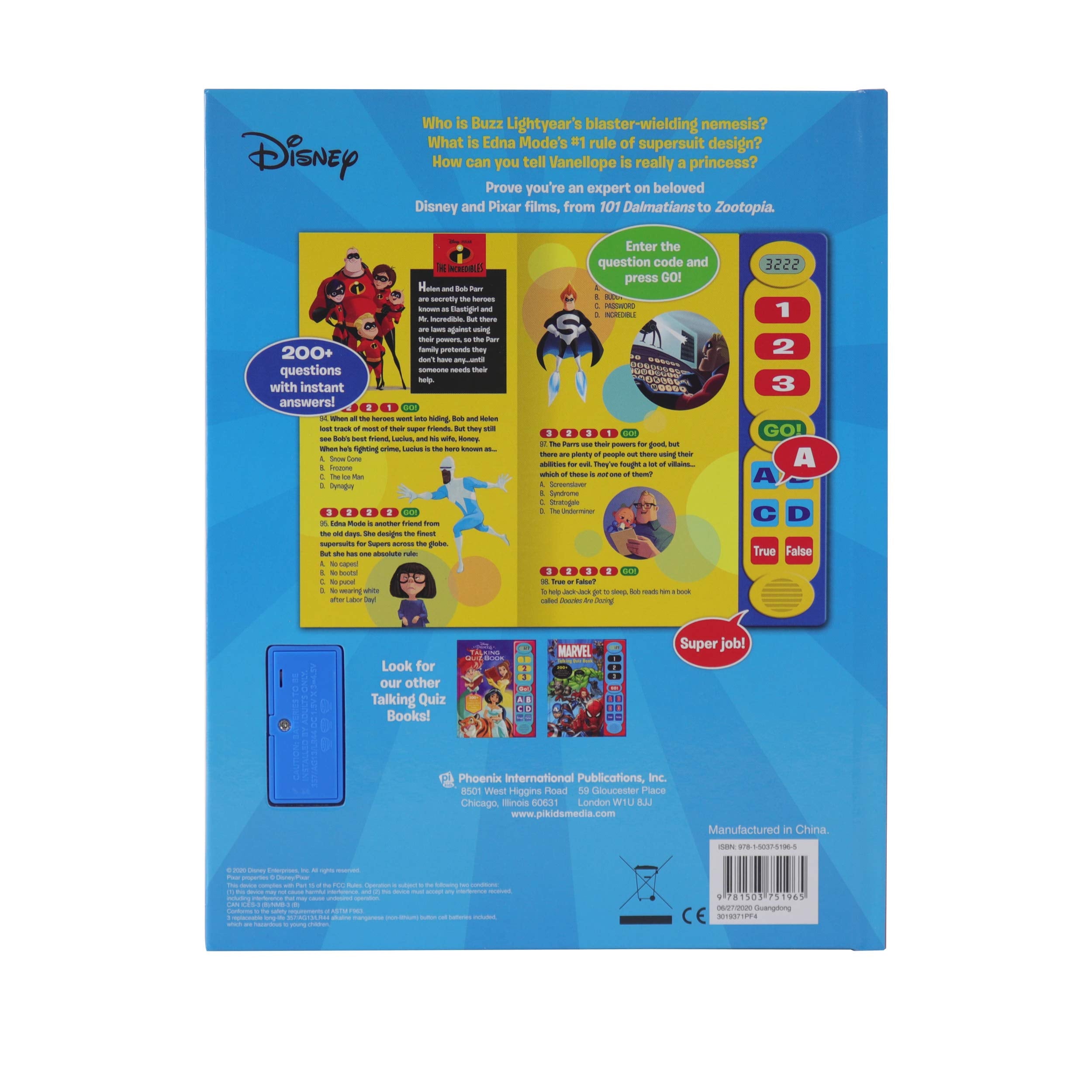 Disney Frozen, Toy Story, and More! - Talking Quiz Sound Book - Over 200 Interactive Questions on Disney and Pixar Films - PI Kids (Play-A-Sound) - The English Bookshop Kuwait