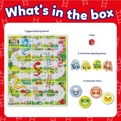 Orchard Toys My First Snakes & Ladders Game for Kids - Large Toddler Games w/Giant Colourful 3D Playing Pieces - Children's and Kids Board Games Age 3-6 Years - For 2-4 Players