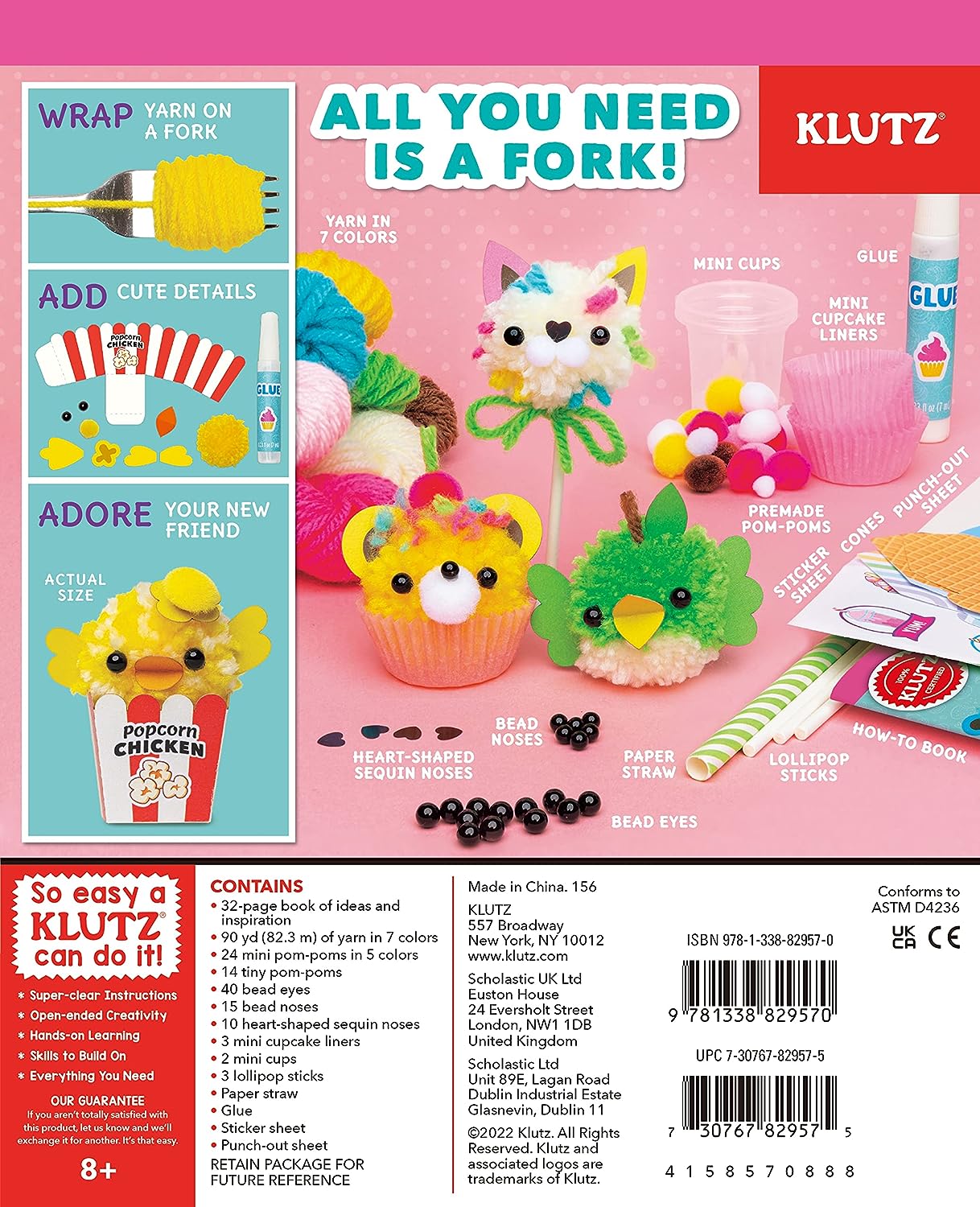Klutz Mini Pom-Pom Food Animals - The English Bookshop Kuwait