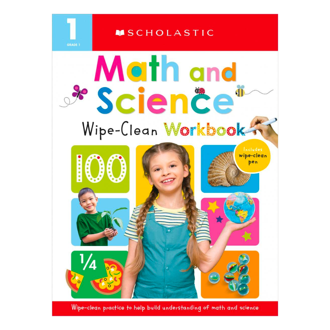 First Grade Math/Science Wipe Clean Workbook: Scholastic Early Learners (Wipe Clean Workbook) - The English Bookshop Kuwait