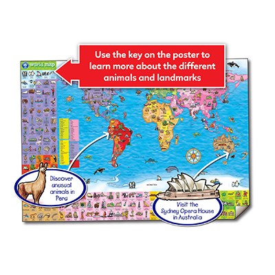 World Map Puzzle & Poster - Orchard Toys - The English Bookshop