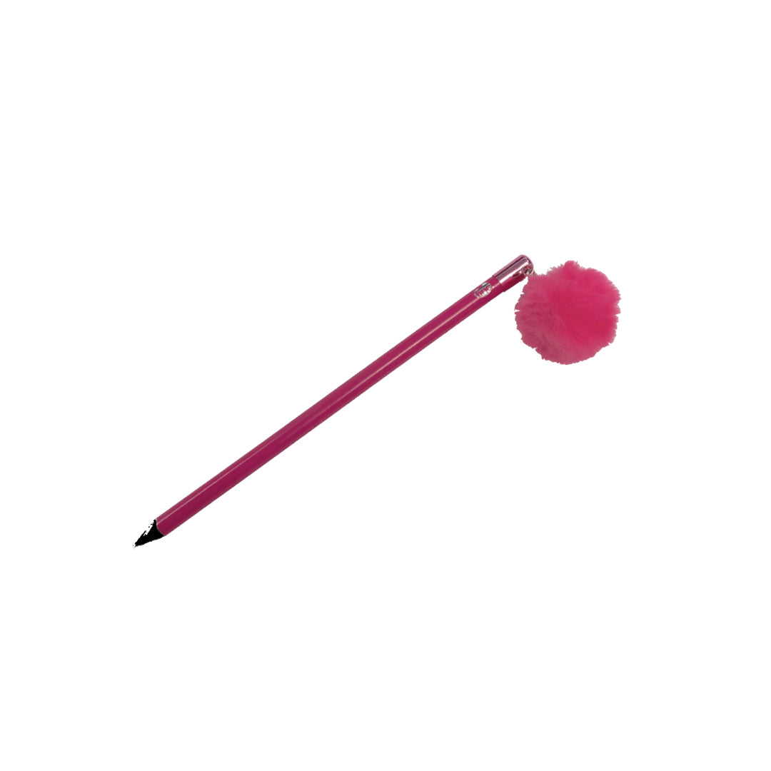 Pink Large Pom Pom Charm Pencil - Tinc - The English Bookshop