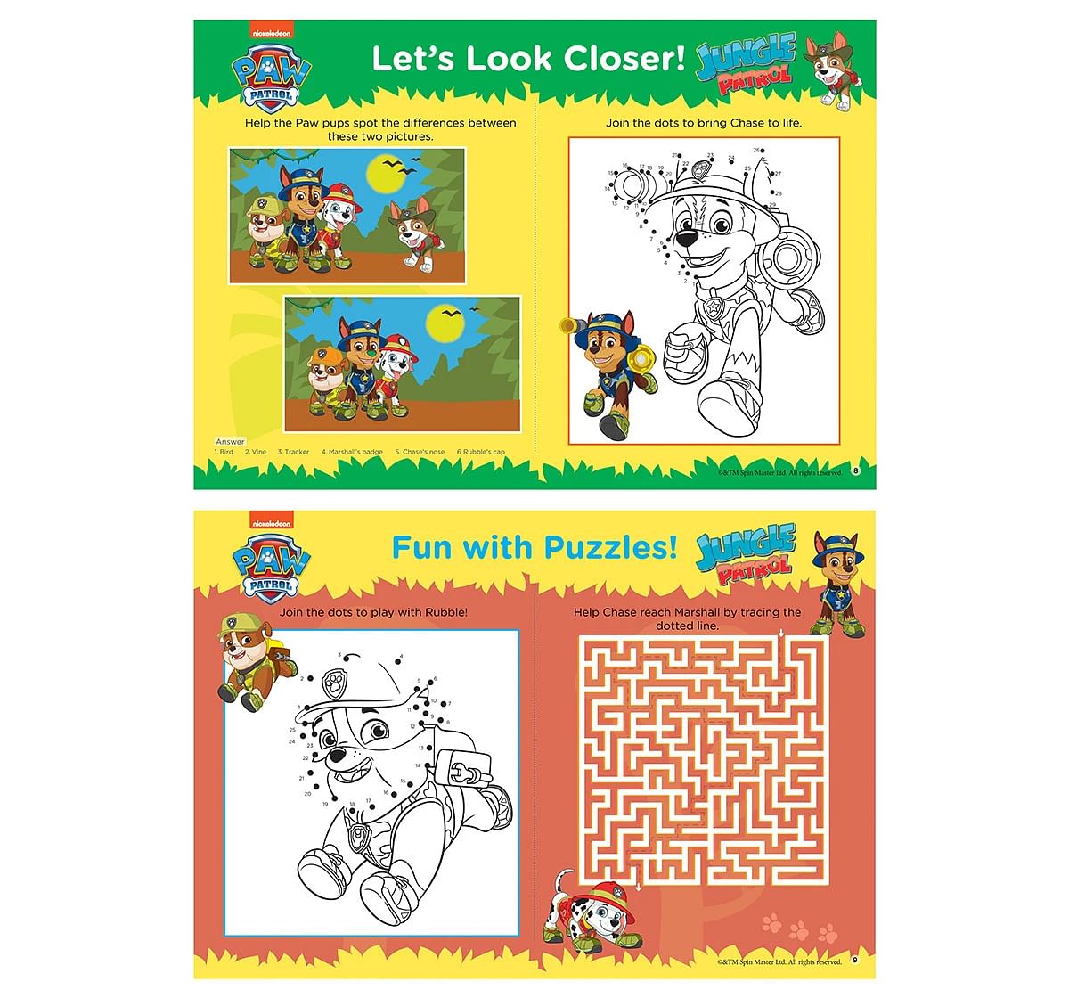 Nickelodeon Paw Patrol - Jungle Patrol! : Fun Learning Set (With Wipe And Clean Mats, Coloring Sheets, Stickers, Appreciation Certificate And Pen) - The English Bookshop Kuwait