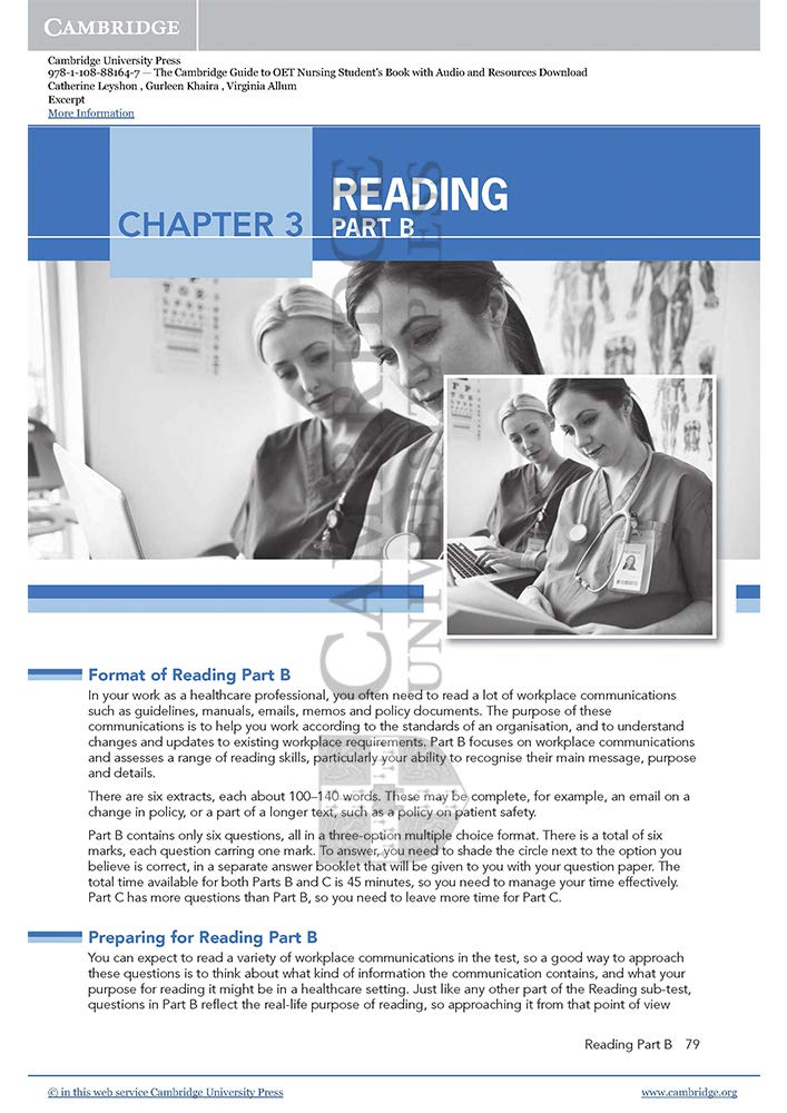 The Cambridge Guide to OET Nursing Student's Book with Audio and Resources Download (OET Course) - The English Bookshop Kuwait