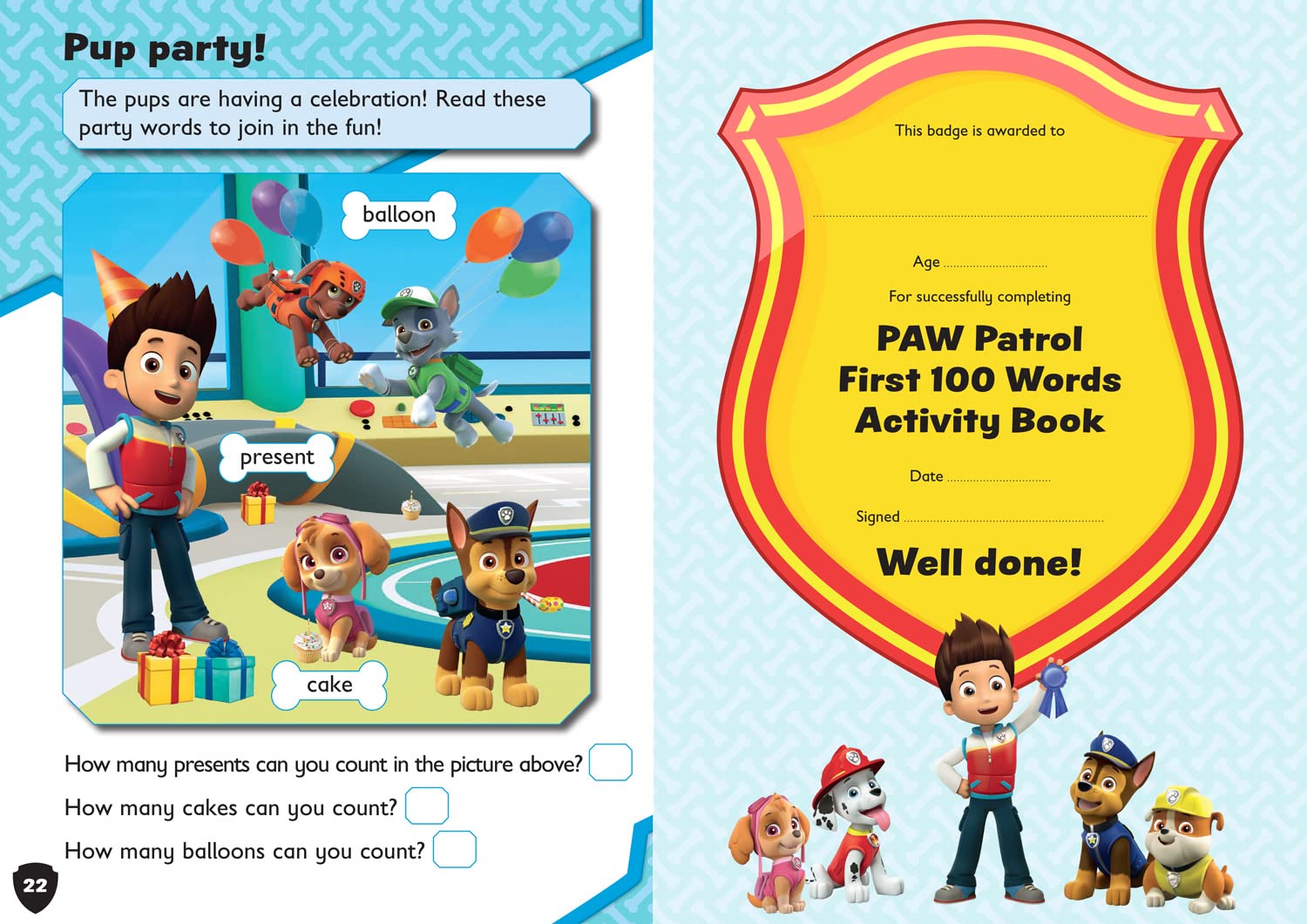 PAW Patrol First 100 Words Activity Book: Get ready for school with Paw Patrol - The English Bookshop Kuwait