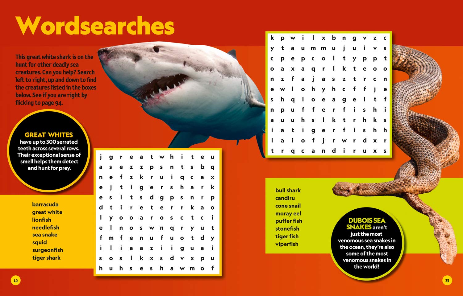 Puzzle Book Deadly Creatures: Brain-tickling quizzes, sudokus, crosswords and wordsearches (National Geographic Kids) - The English Bookshop Kuwait