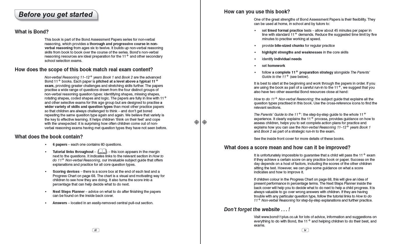 Bond 11+: Non-verbal Reasoning: Assessment Papers: 11-12 Years Book 1 - The English Bookshop Kuwait