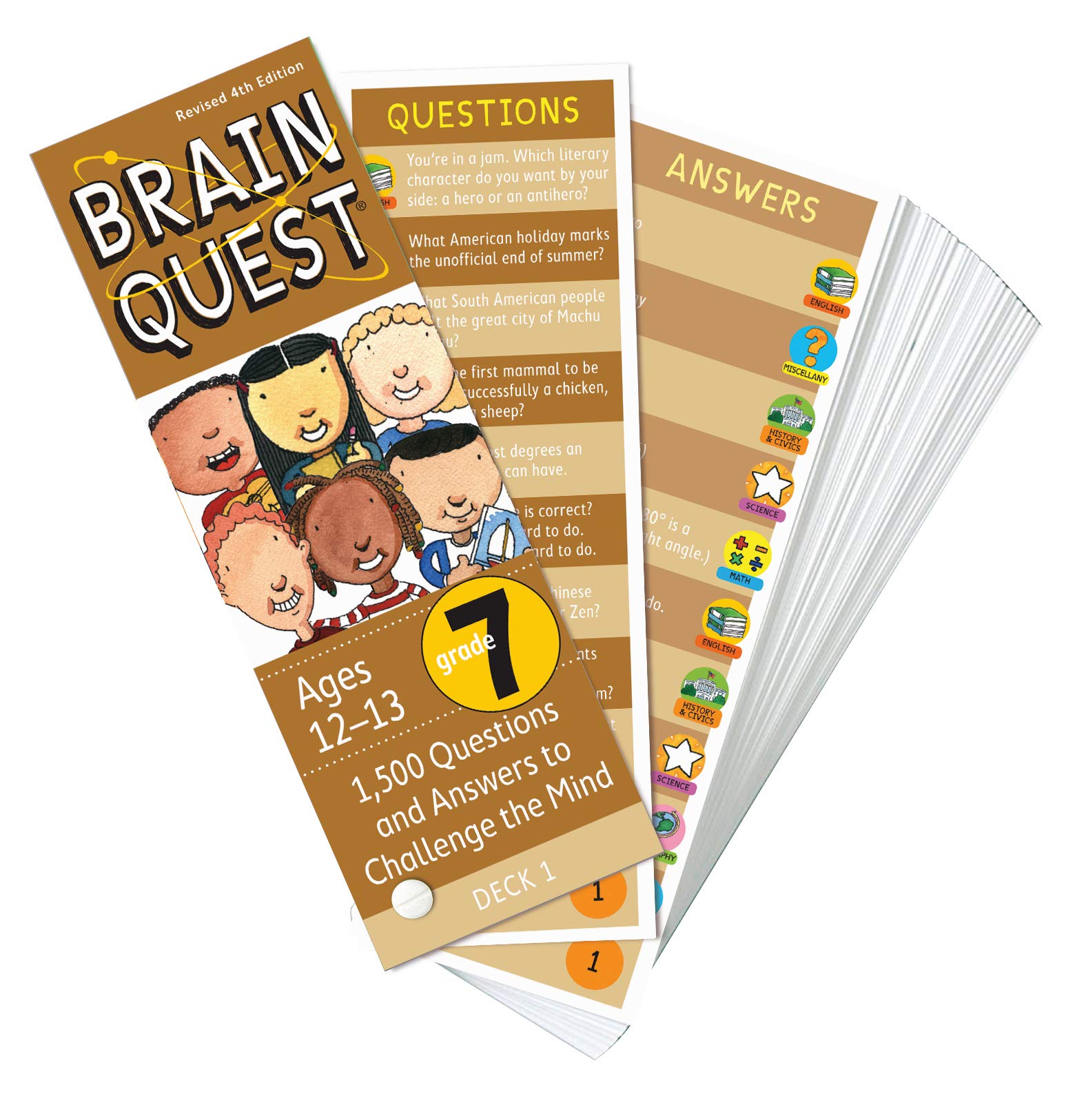 Brain Quest Grade 7, revised 4th edition: 1,500 Questions and Answers to Challenge the Mind (Brain Quest Decks) - Workman Publishing - The English Bookshop