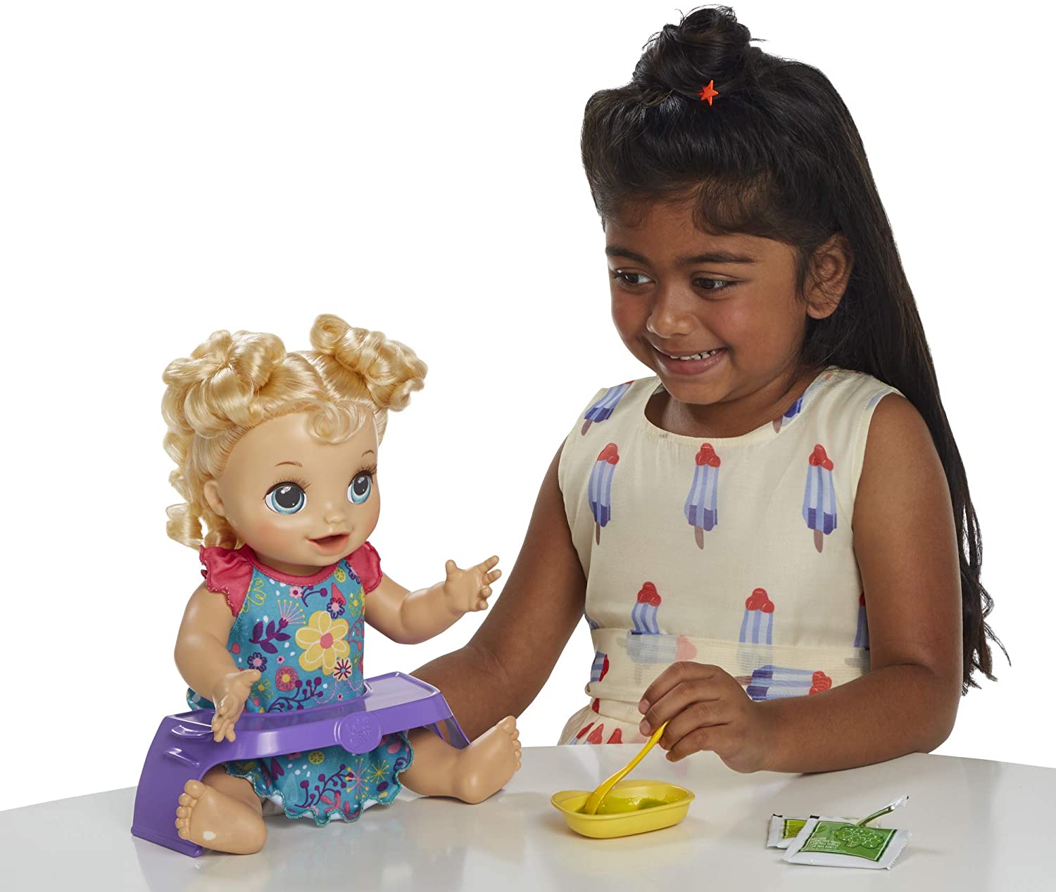 Baby Alive Happy Hungry Baby Blond Curly Hair Doll - The English Bookshop