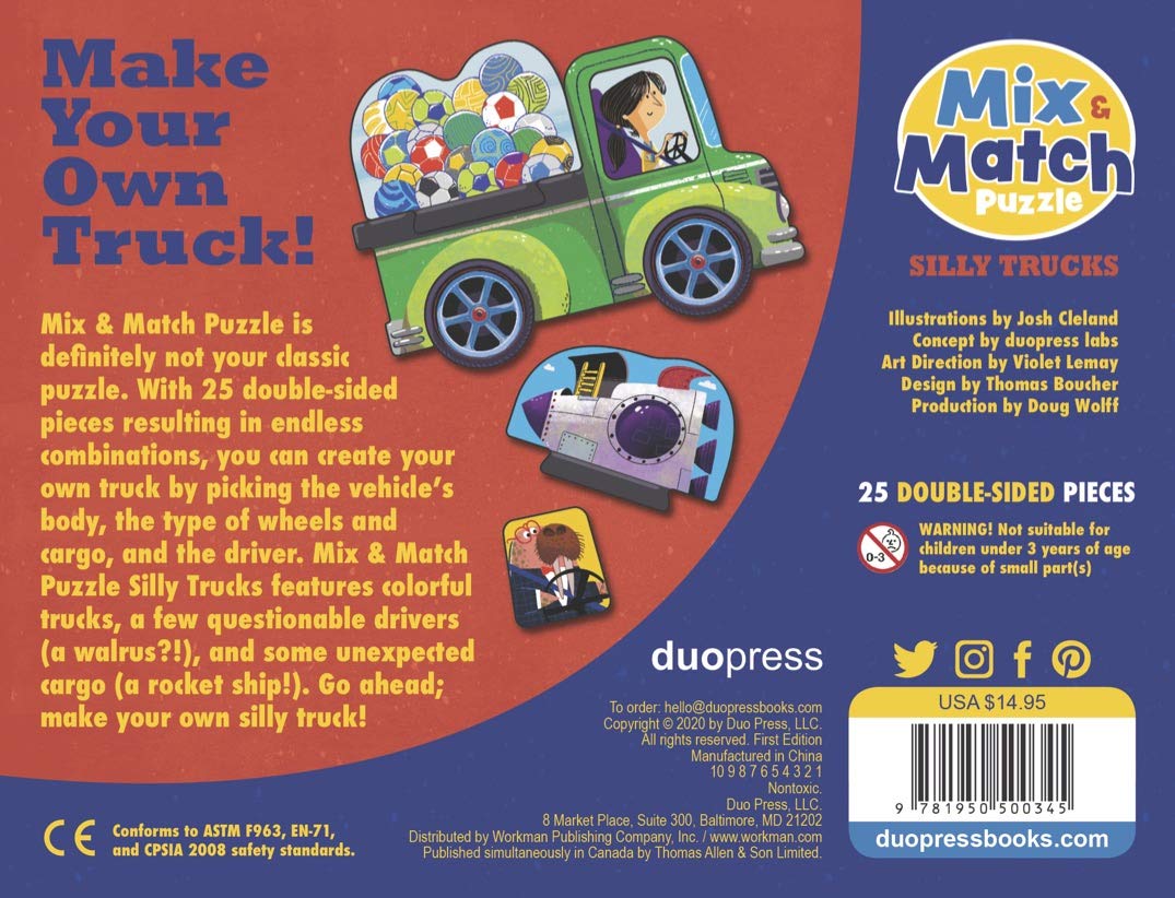 Mix & Match Puzzle: Silly Trucks - Workman Publishing - The English Bookshop