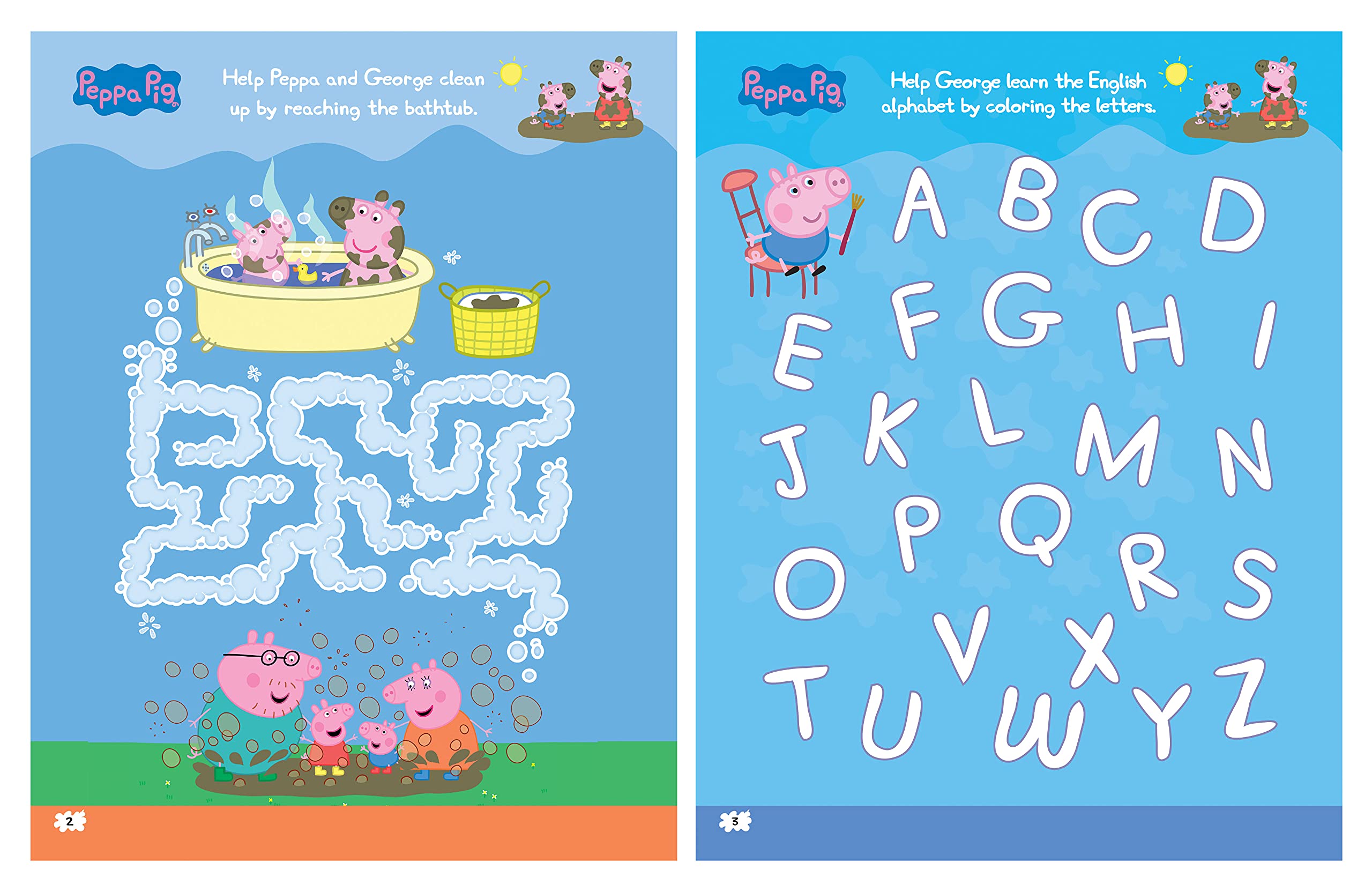 Peppa Pig - Peppa Loves Muddy Puddles: Fun Learning Set (With Wipe And Clean Mats, Coloring Sheets, - The English Bookshop Kuwait