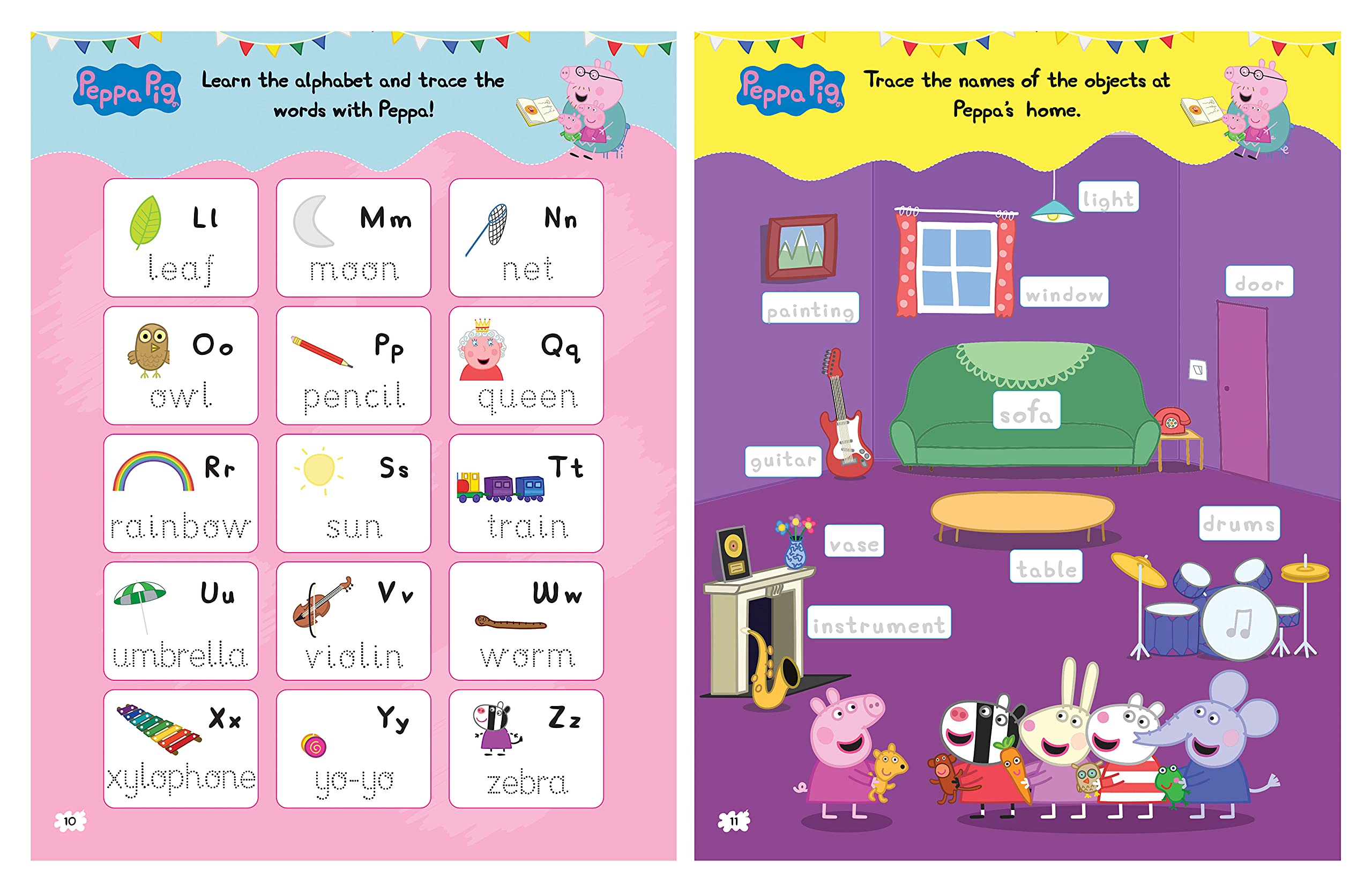 Peppa Pig - Peppa And Friends : Fun Learning Set (with Wipe and Clean Mats, Coloring Sheets, Stickers, Appreciation Certificate and Pen) - The English Bookshop Kuwait