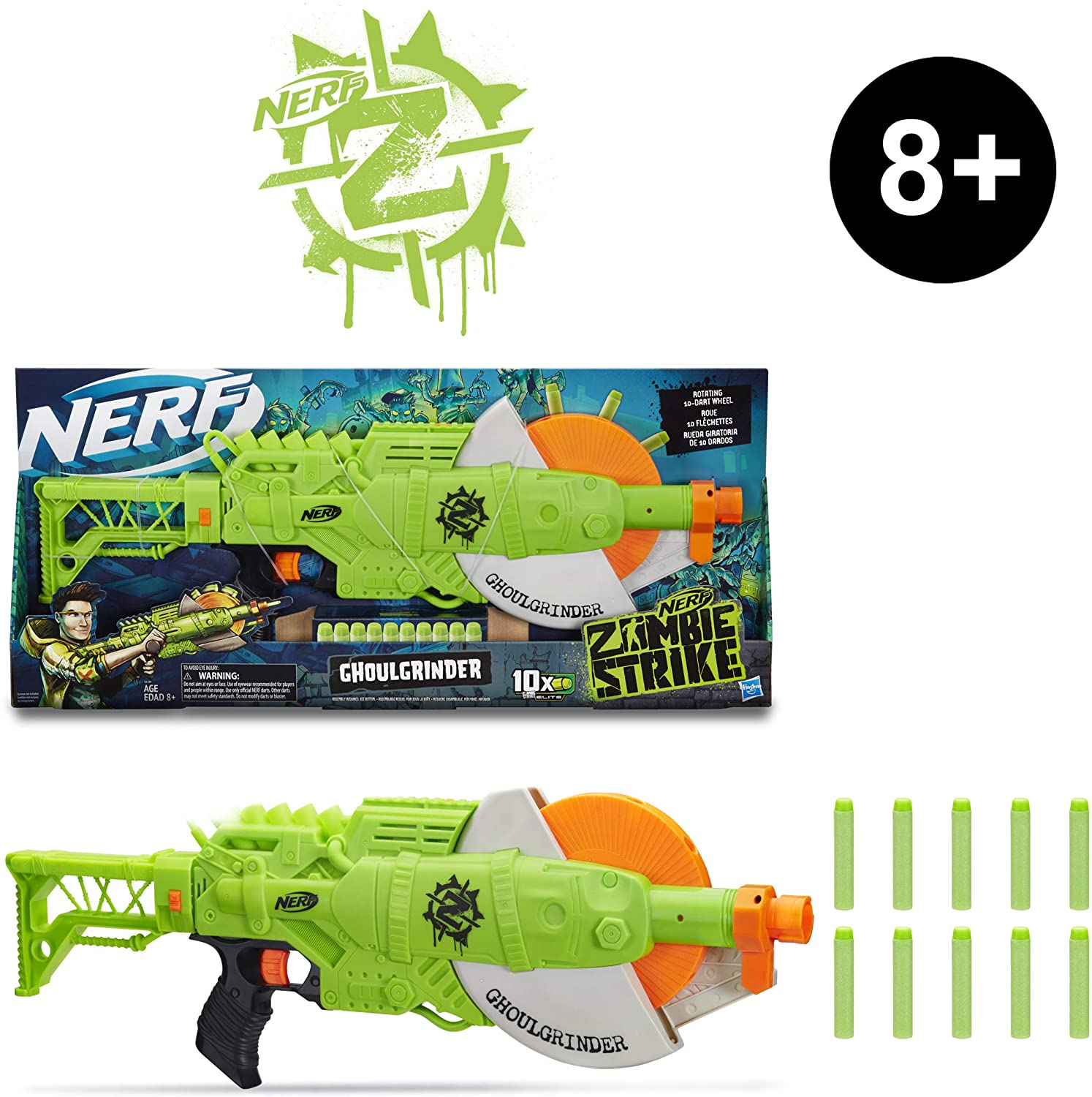 NERF Zombiestrike Ghoulgrinder Blaster - The English Bookshop