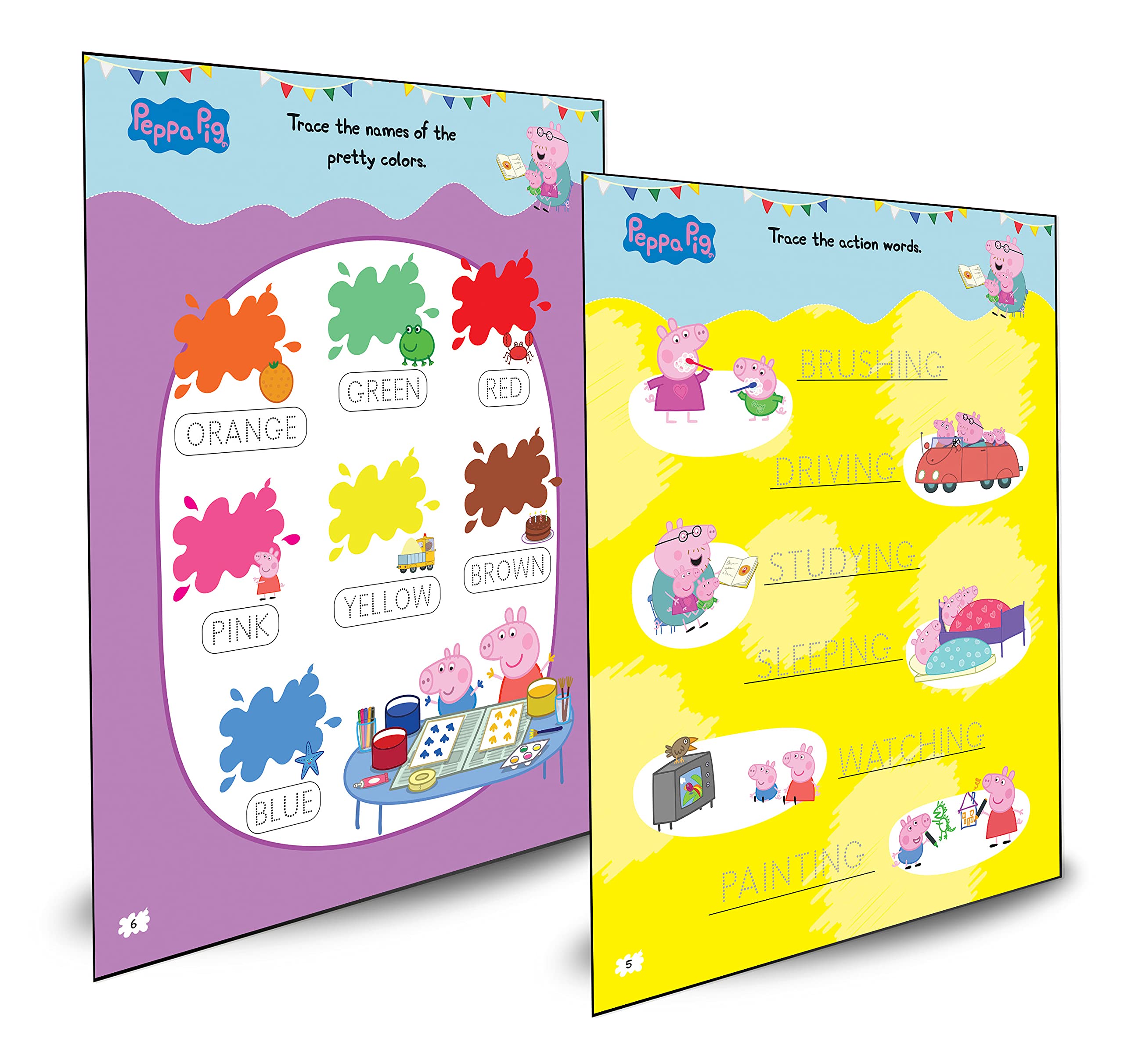 Peppa Pig - Peppa And Friends : Fun Learning Set (with Wipe and Clean Mats, Coloring Sheets, Stickers, Appreciation Certificate and Pen) - The English Bookshop Kuwait