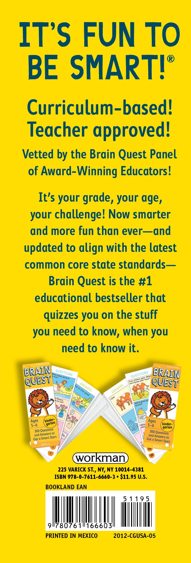 Brain Quest Kindergarten, Revised 4th Edition: 300 Questions and Answers to Get a Smart Start (Brain Quest Decks) - Workman Publishing - The English Bookshop