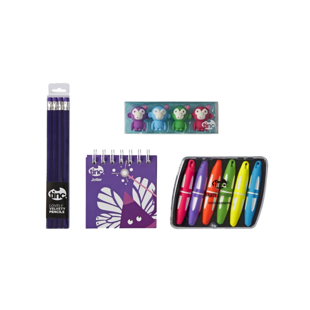 Purple Jotter Pad Gift Set - Tinc - The English Bookshop