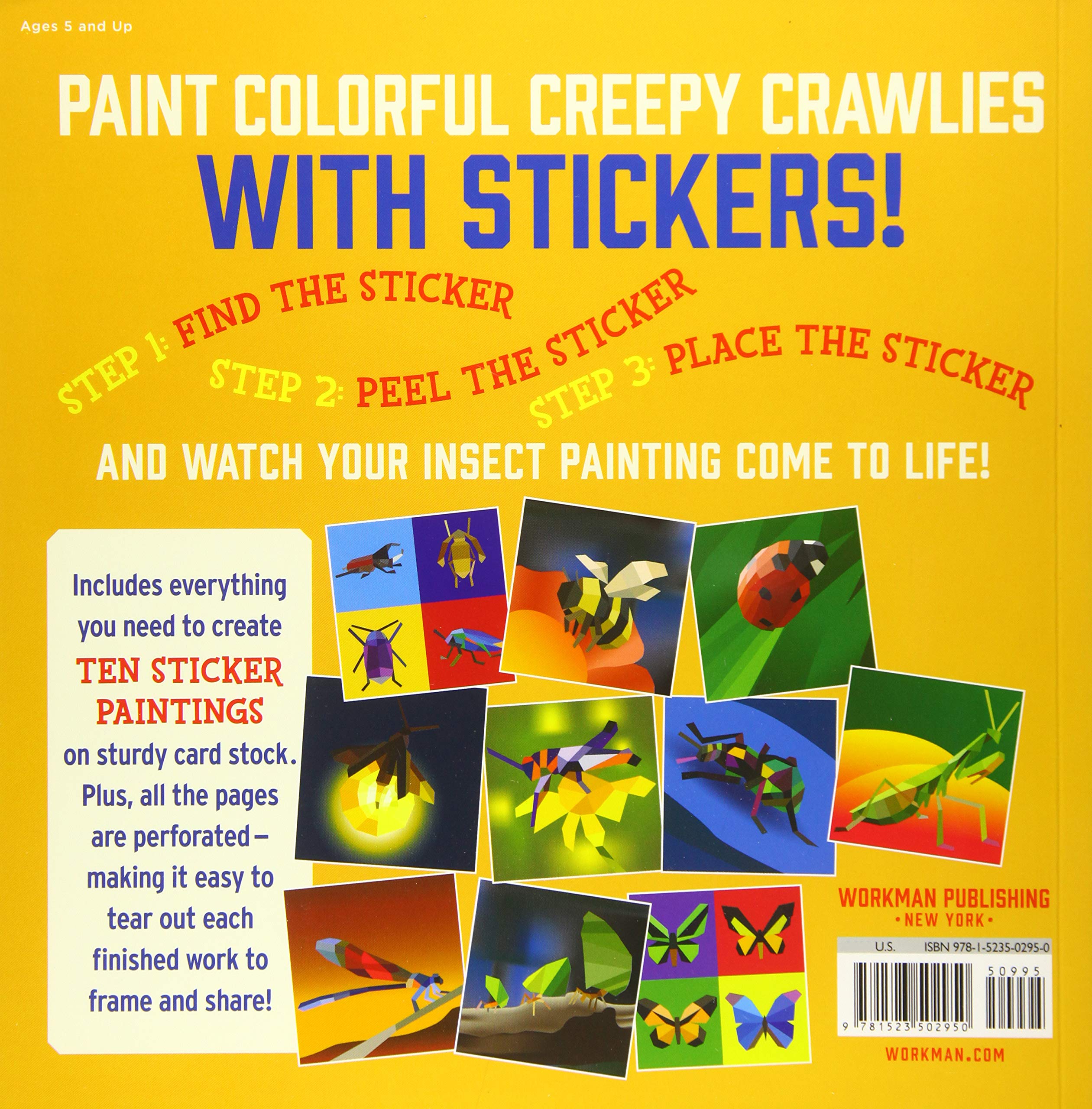 Paint by Sticker Kids: Beautiful Bugs: Create 10 Pictures One Sticker at a Time! (Kids Activity Book, Sticker Art, No Mess Activity, Keep Kids Busy) - The English Bookshop Kuwait