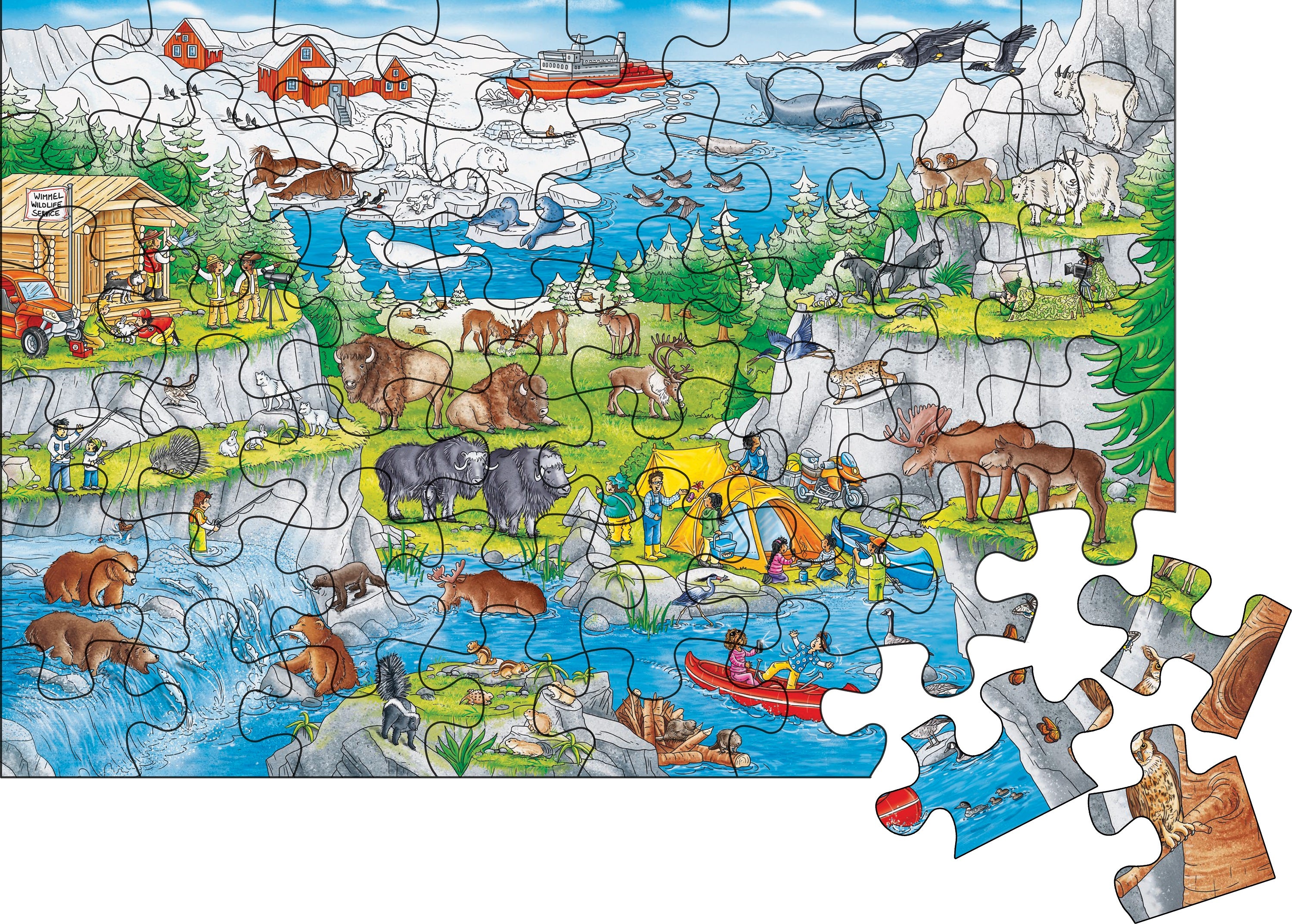 My Big Wimmelpuzzle-Animals Around the World Floor Puzzle, 48-Piece - Stefan Lohr - The English Bookshop