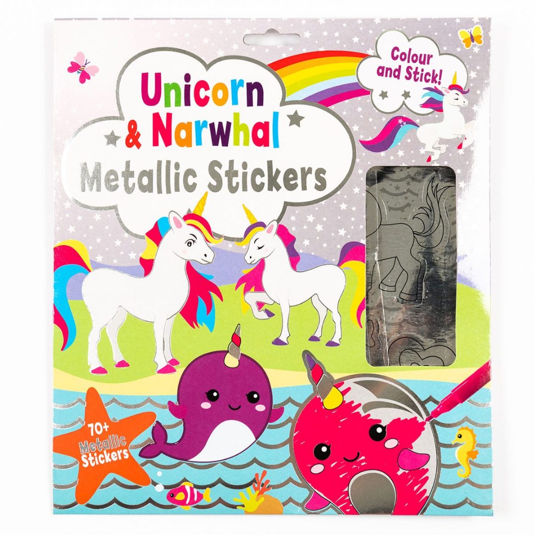 Unicorns & Narwhals Metallic Sticker Set - The English Bookshop Kuwait