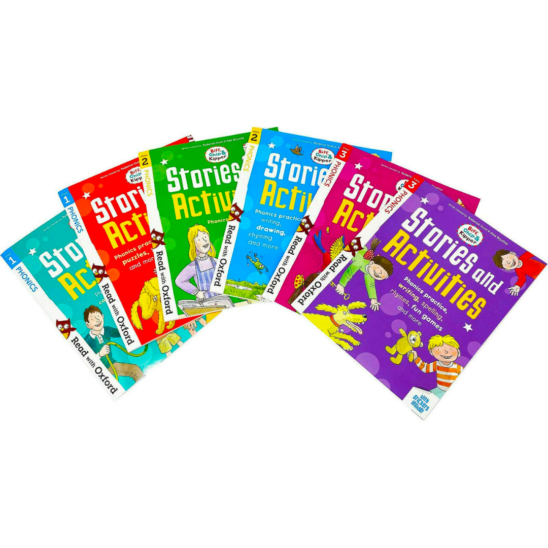 Biff Chip Kipper Phonics Stories & Activities Pack 6 Books Collection Stage 1 to 3 - The English Bookshop Kuwait