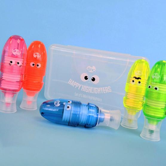 Set of 5 Happy Hi-lighters - The English Bookshop