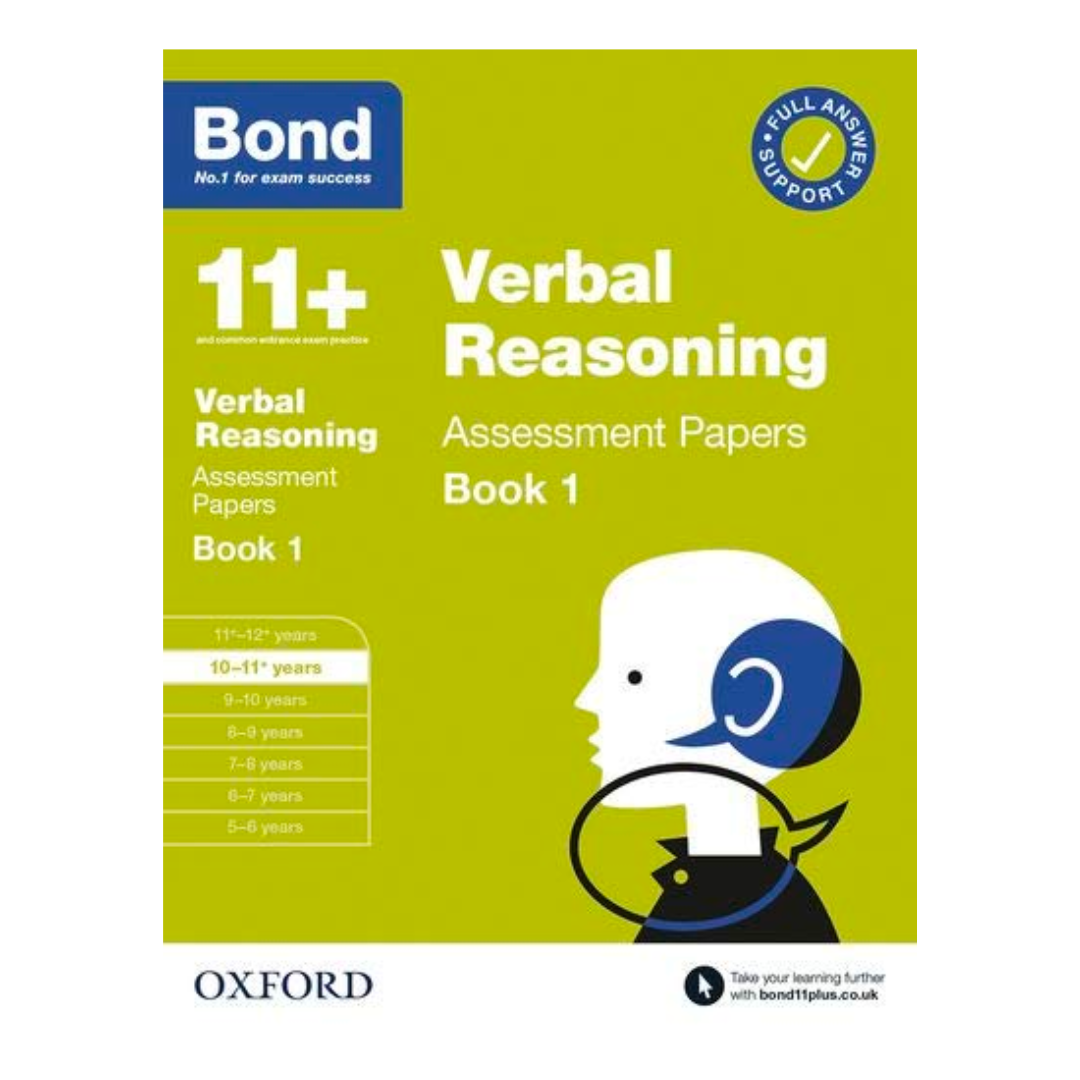 Bond 11+ Verbal Reasoning Assessment Papers 10-11 Years Book 1 - The English Bookshop Kuwait