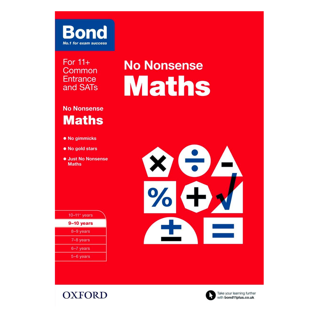 Bond: Maths: No Nonsense: 9-10 Years - The English Bookshop Kuwait