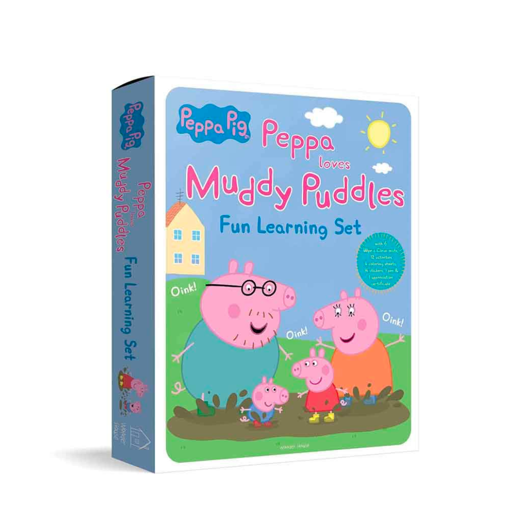 Peppa Pig - Peppa Loves Muddy Puddles: Fun Learning Set (With Wipe And Clean Mats, Coloring Sheets, - The English Bookshop Kuwait