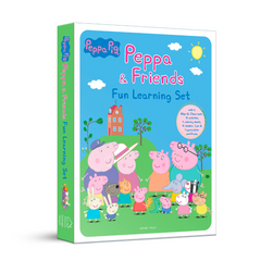 Peppa Pig - Peppa And Friends : Fun Learning Set (with Wipe and Clean Mats, Coloring Sheets, Stickers, Appreciation Certificate and Pen) - The English Bookshop Kuwait