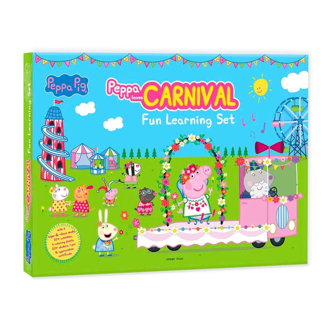 Peppa Pig - Peppa Loves Carnival : Fun Learning Set (With Wipe And Clean Mats, Coloring Sheets, Stickers, Appreciation Certificate And Pen) - The English Bookshop Kuwait