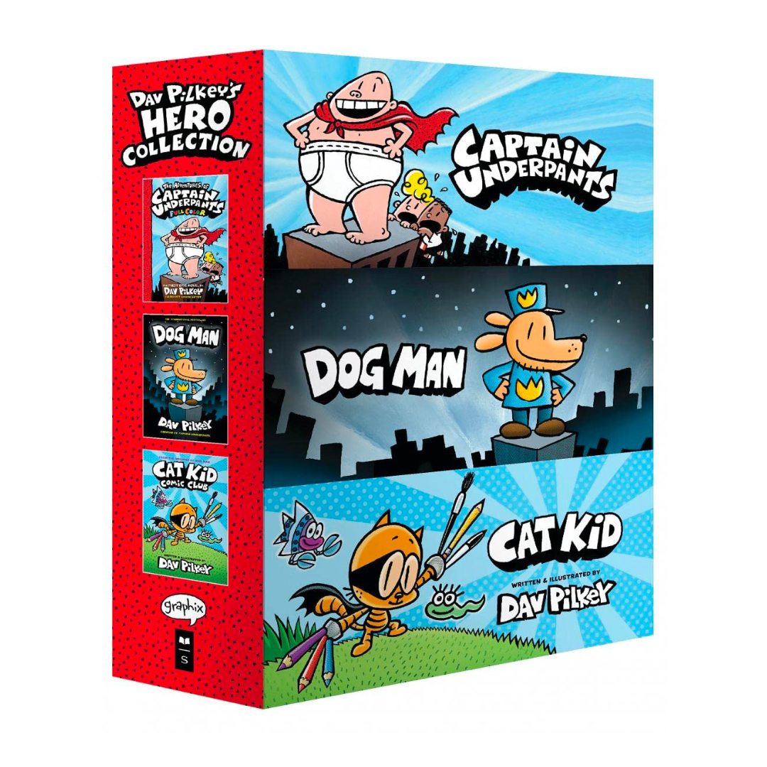 Dav Pilkey's Hero Collection (Captain Underpants #1, Dog Man #1, Cat Kid Comic Club #1) - The English Bookshop Kuwait