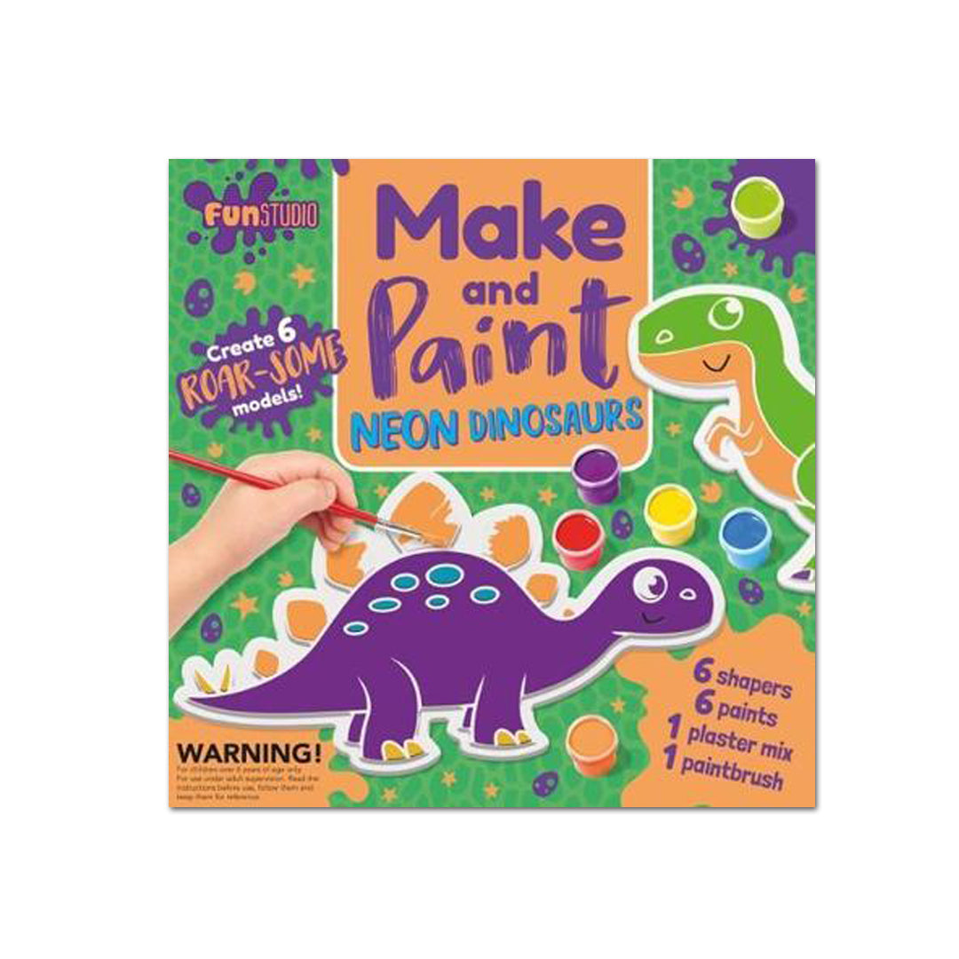 Fun Studio: Make and Paint - Neon Dinosaurs - Bookoli Ltd - The English Bookshop